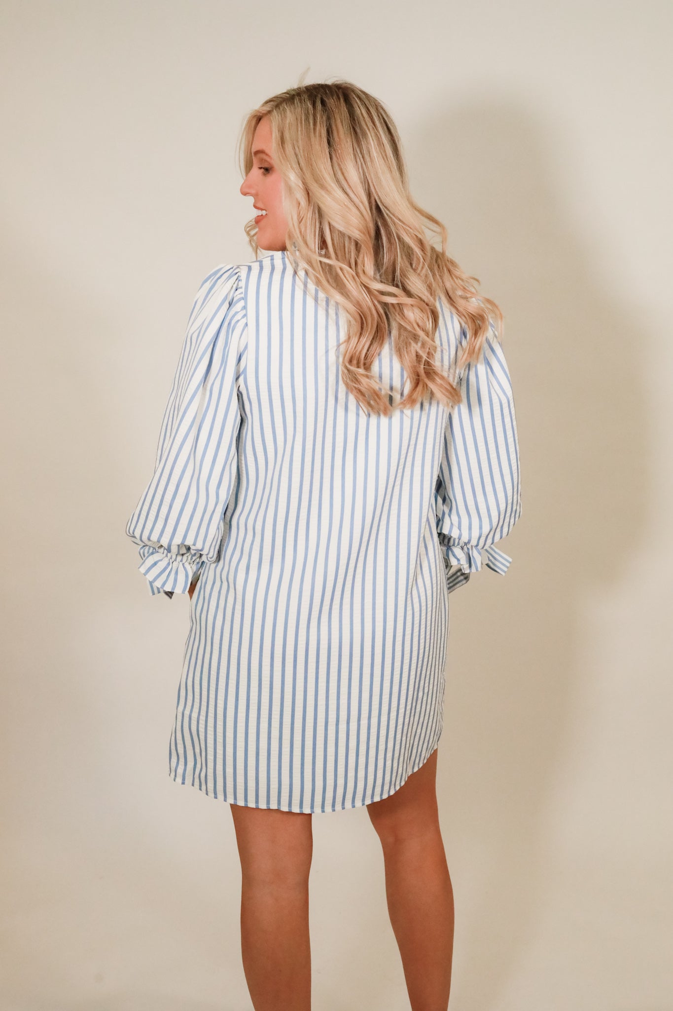 Ruffle Stripe Shift Dress