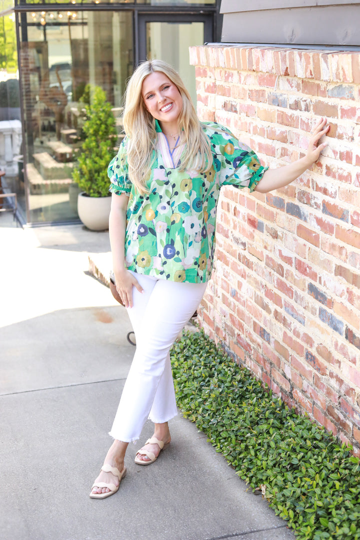 Watercolor Poppy Top