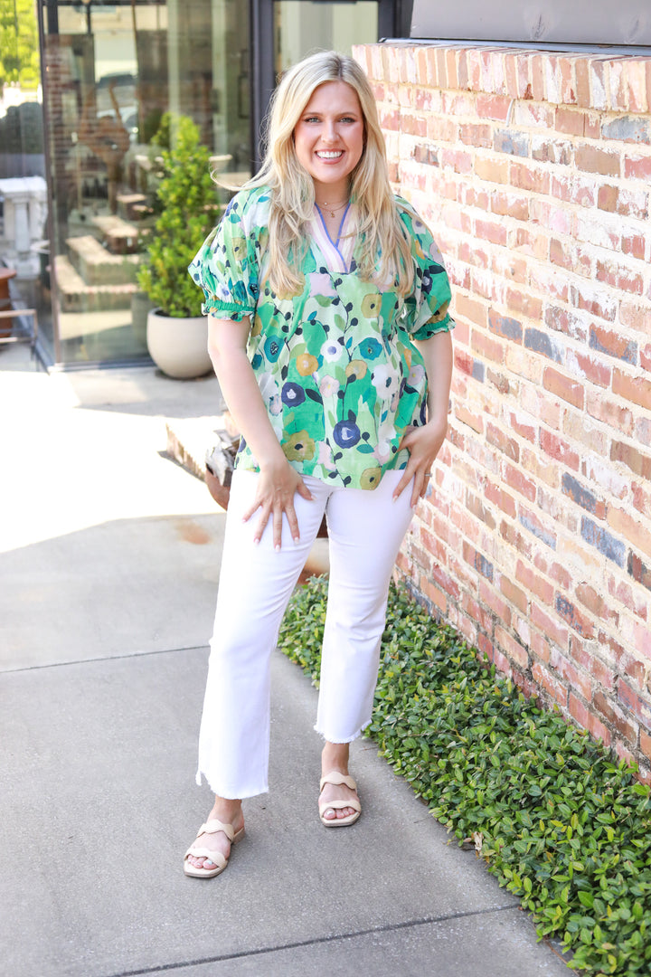 Watercolor Poppy Top