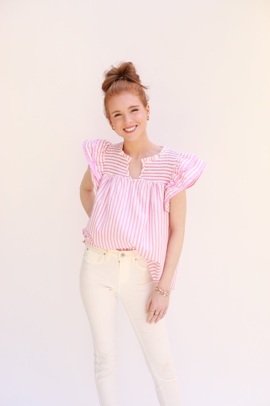 High Yoke Stripe Top