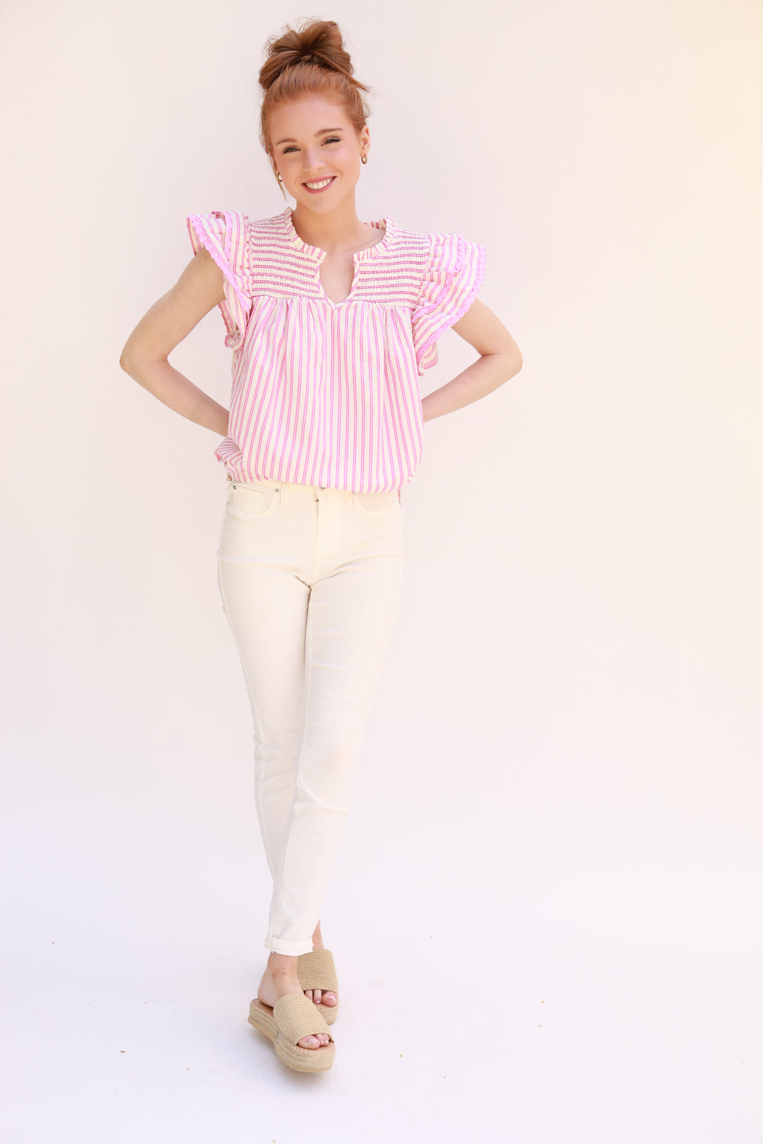 High Yoke Stripe Top