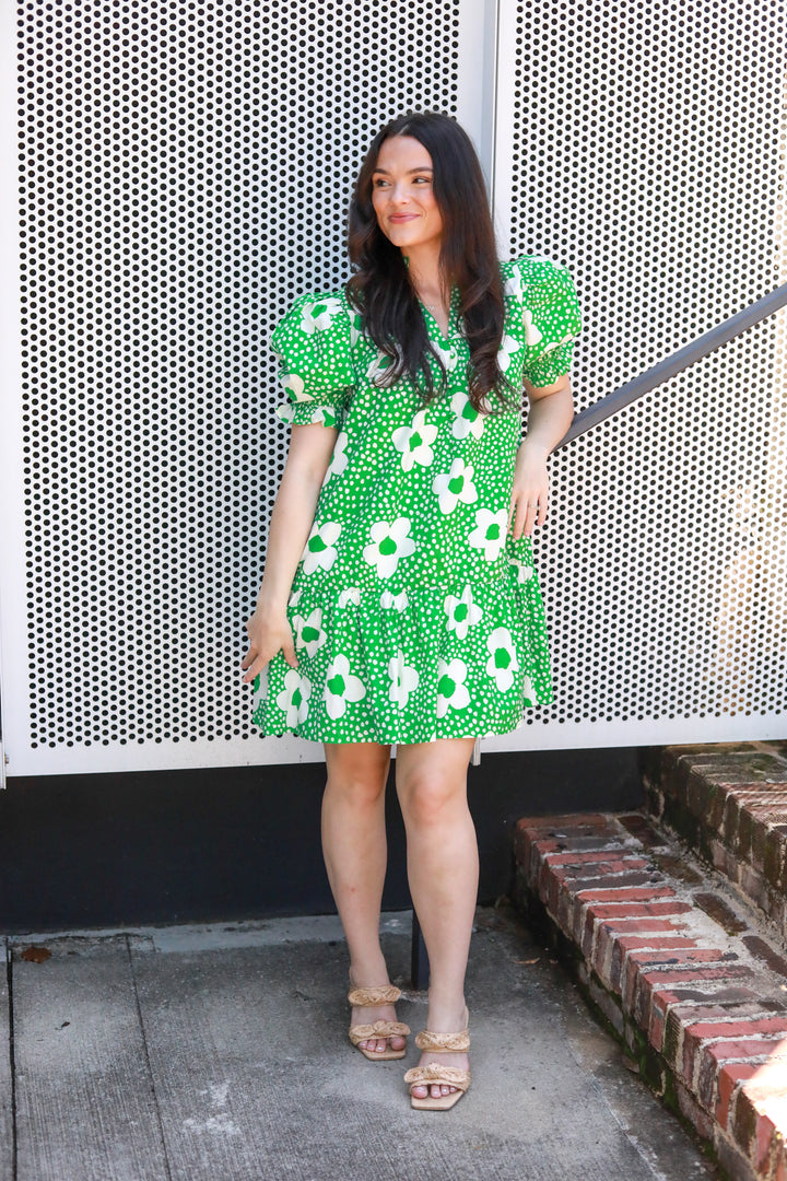 White Daisy Ruffle Dress