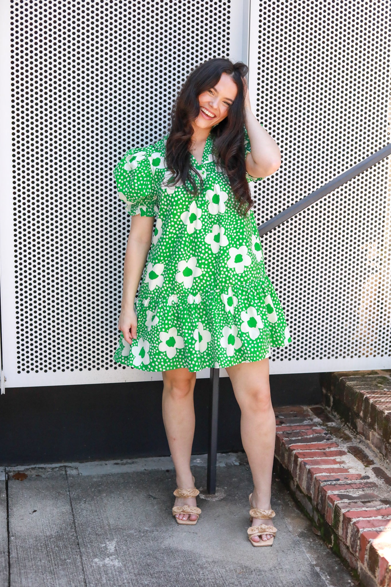 White Daisy Ruffle Dress