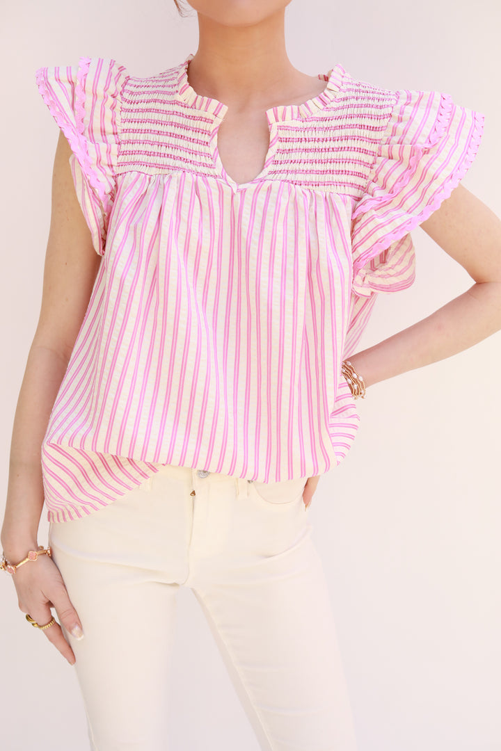 High Yoke Stripe Top