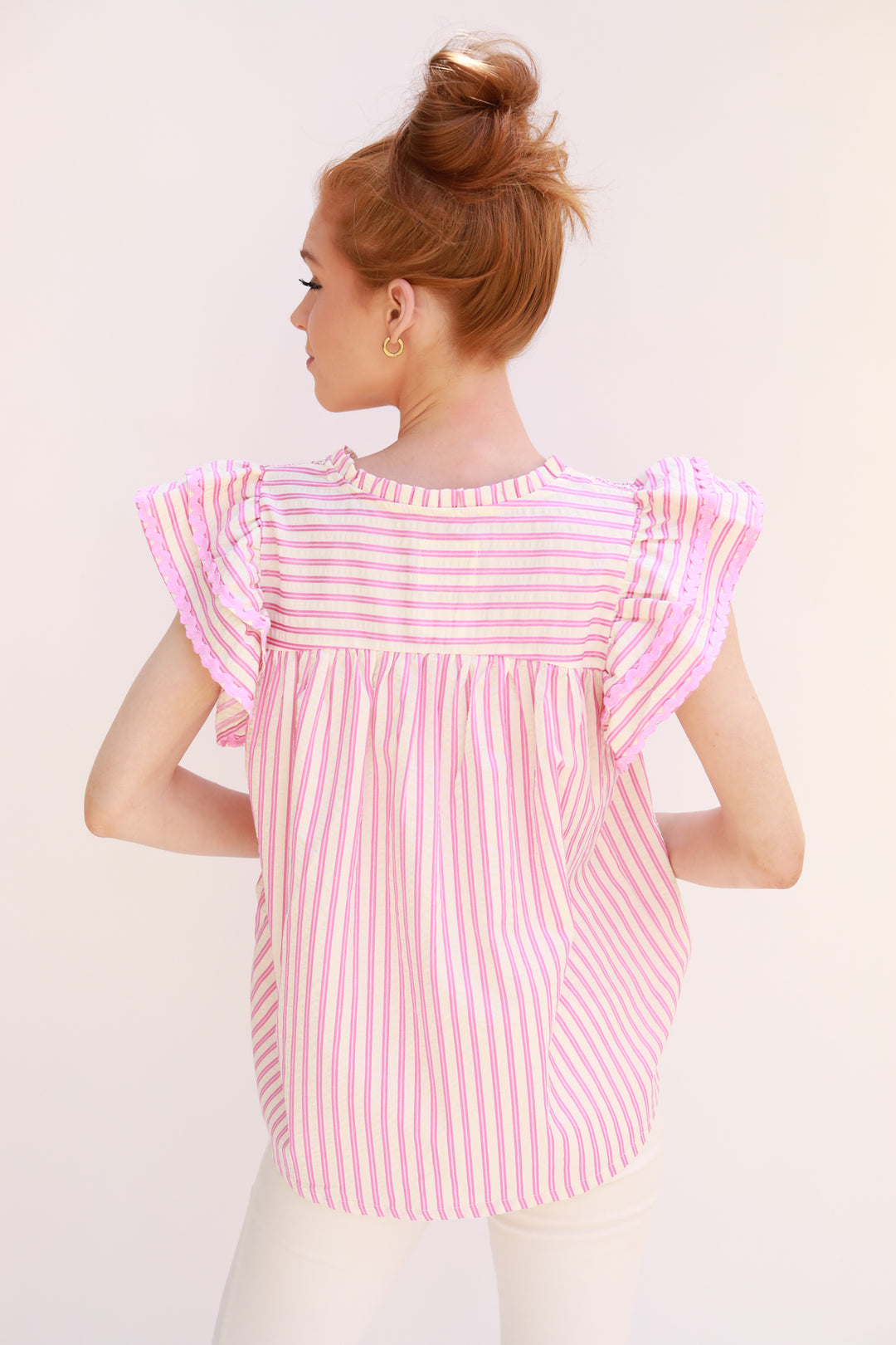 High Yoke Stripe Top