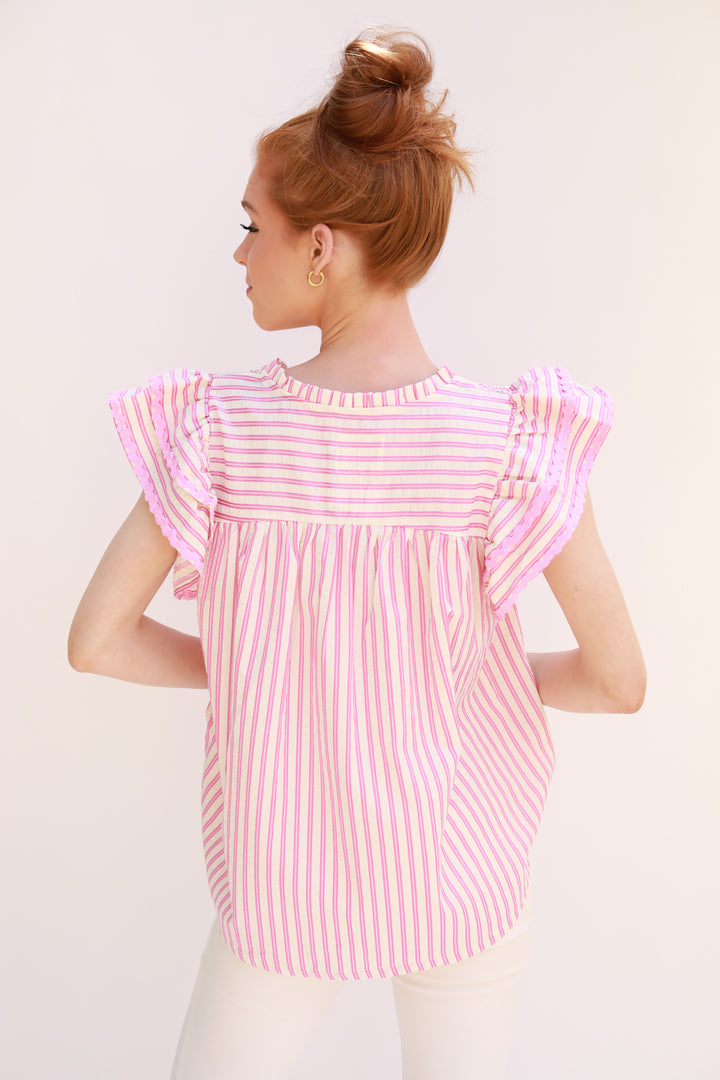 High Yoke Stripe Top