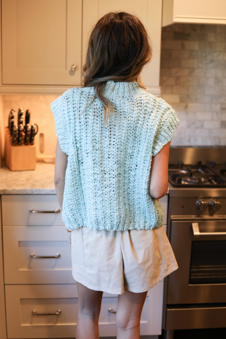 Chunky Button Front Sweater Vest