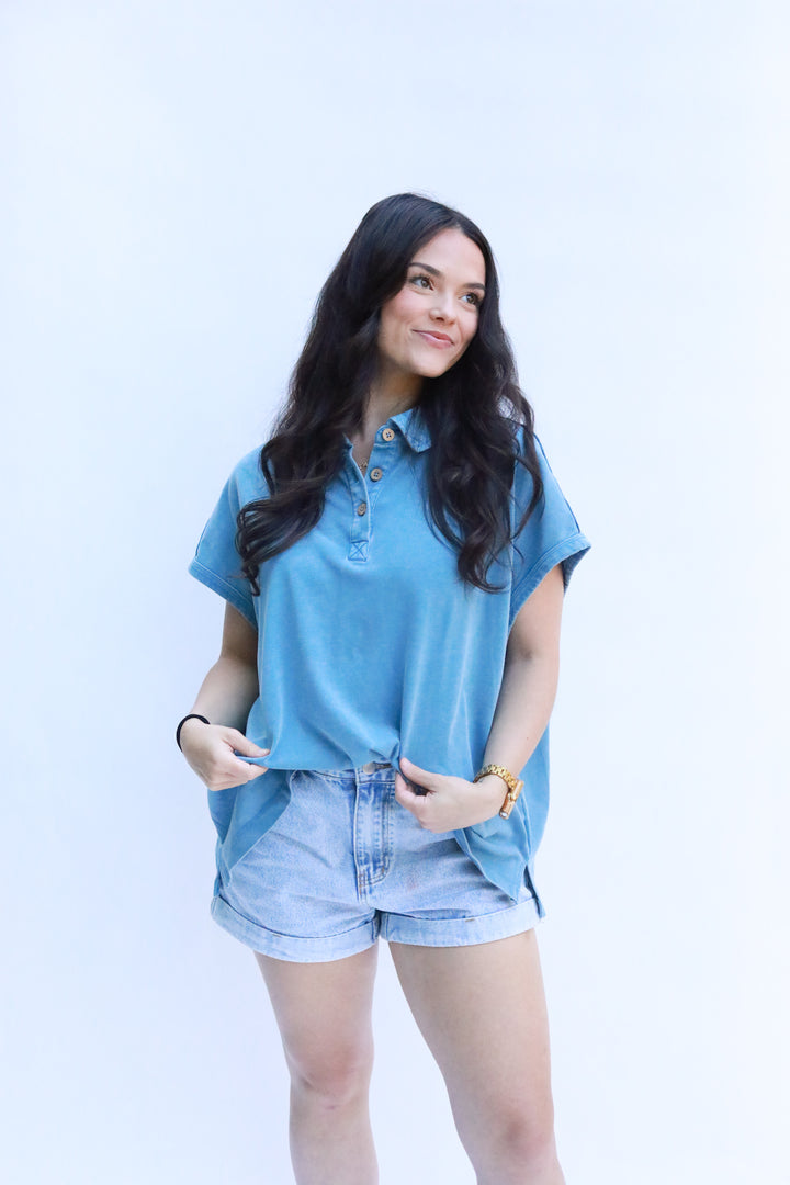 Mineral Wash Henley Top