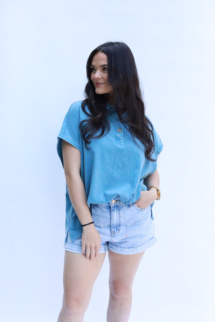 Mineral Wash Henley Top