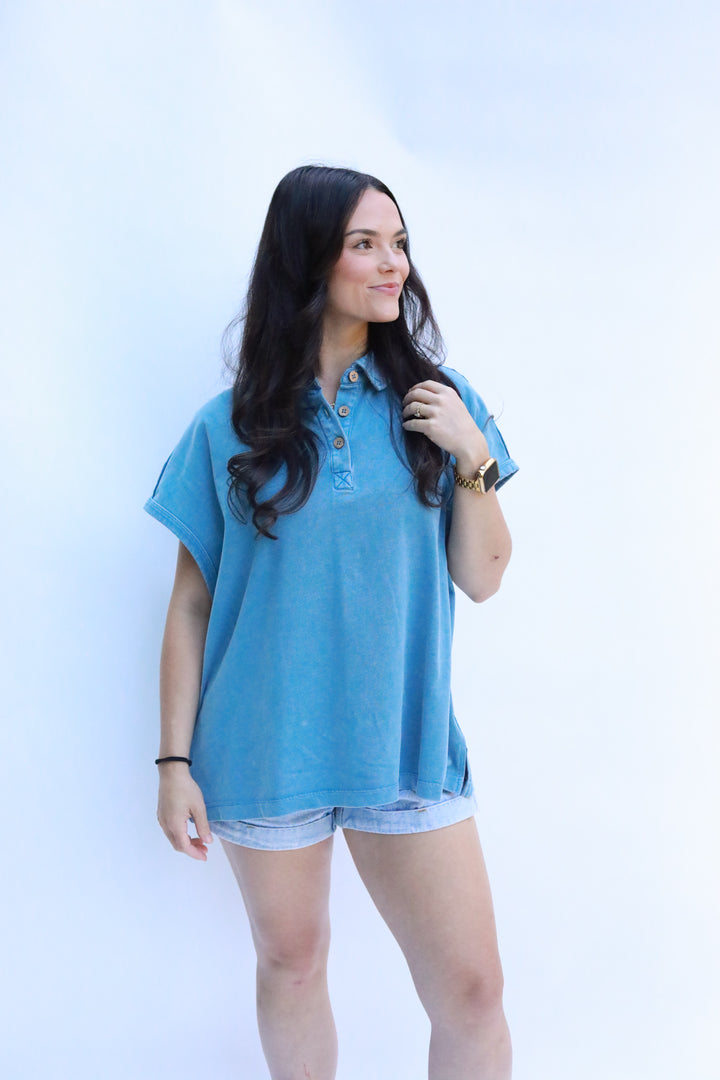 Mineral Wash Henley Top