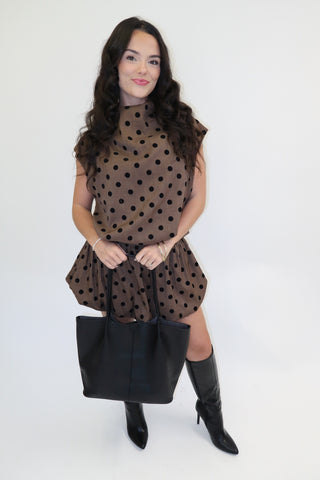 The Dot Effect Bubble Hem Top