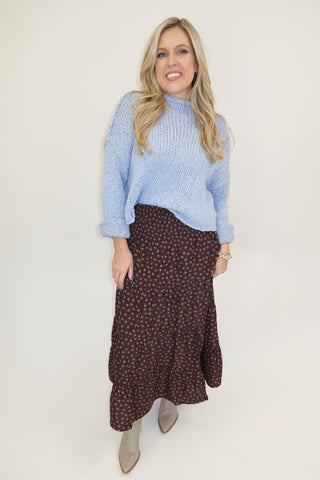 Little By Little Floral Midi Skirt