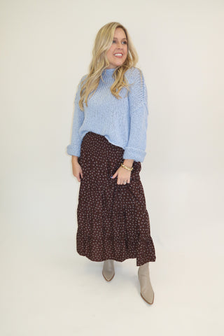 Little By Little Floral Midi Skirt