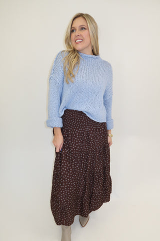 Little By Little Floral Midi Skirt