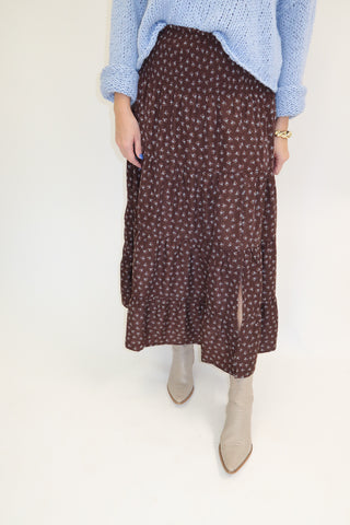 Little By Little Floral Midi Skirt