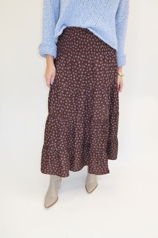 Little By Little Floral Midi Skirt