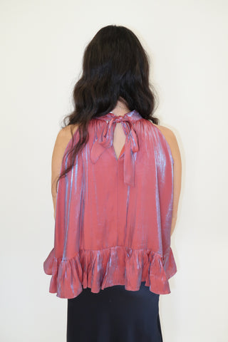 Midnight Muse Ruffle Halter Top
