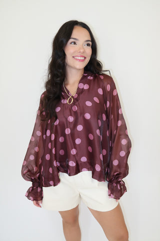 Dot The Occasion Polka Dot Blouse