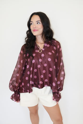 Dot The Occasion Polka Dot Blouse