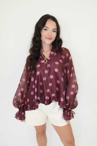 Dot The Occasion Polka Dot Blouse