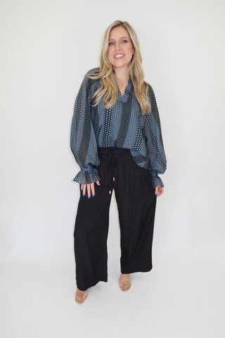 Mixing Signals Sheer Print Top - The Pink Tulip Clothing