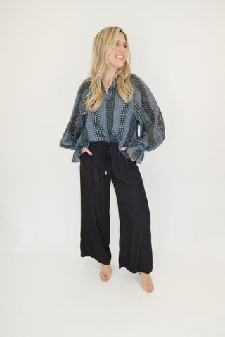 Mixing Signals Sheer Print Top - The Pink Tulip Clothing