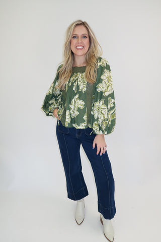Garden Letters Floral Lace Blouse - The Pink Tulip Clothing