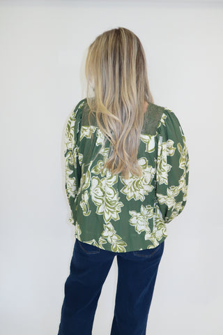 Garden Letters Floral Lace Blouse - The Pink Tulip Clothing