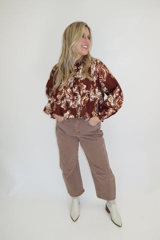 Petal Statement Floral Bubble Hem Top - The Pink Tulip Clothing