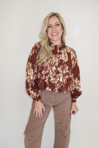 Petal Statement Floral Bubble Hem Top - The Pink Tulip Clothing