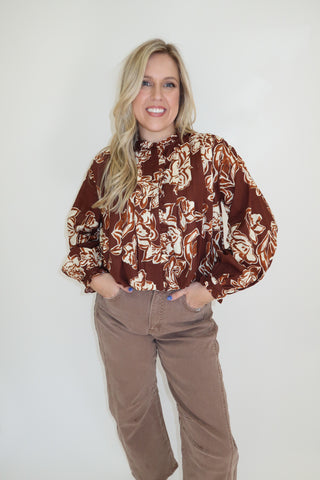 Petal Statement Floral Bubble Hem Top - The Pink Tulip Clothing