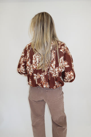 Petal Statement Floral Bubble Hem Top - The Pink Tulip Clothing