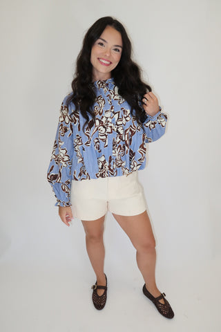 Petal Statement Floral Bubble Hem Top - The Pink Tulip Clothing