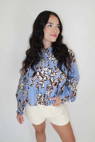 Petal Statement Floral Bubble Hem Top - The Pink Tulip Clothing