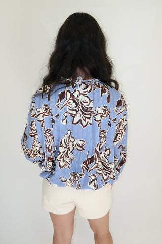 Petal Statement Floral Bubble Hem Top - The Pink Tulip Clothing