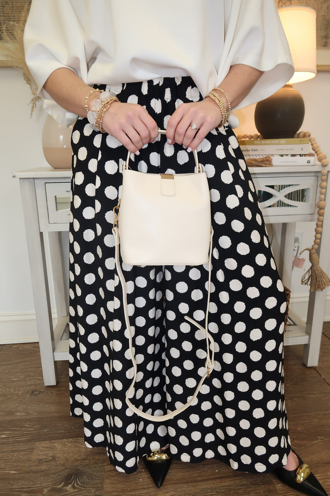 Bucket Crossbody Bag White