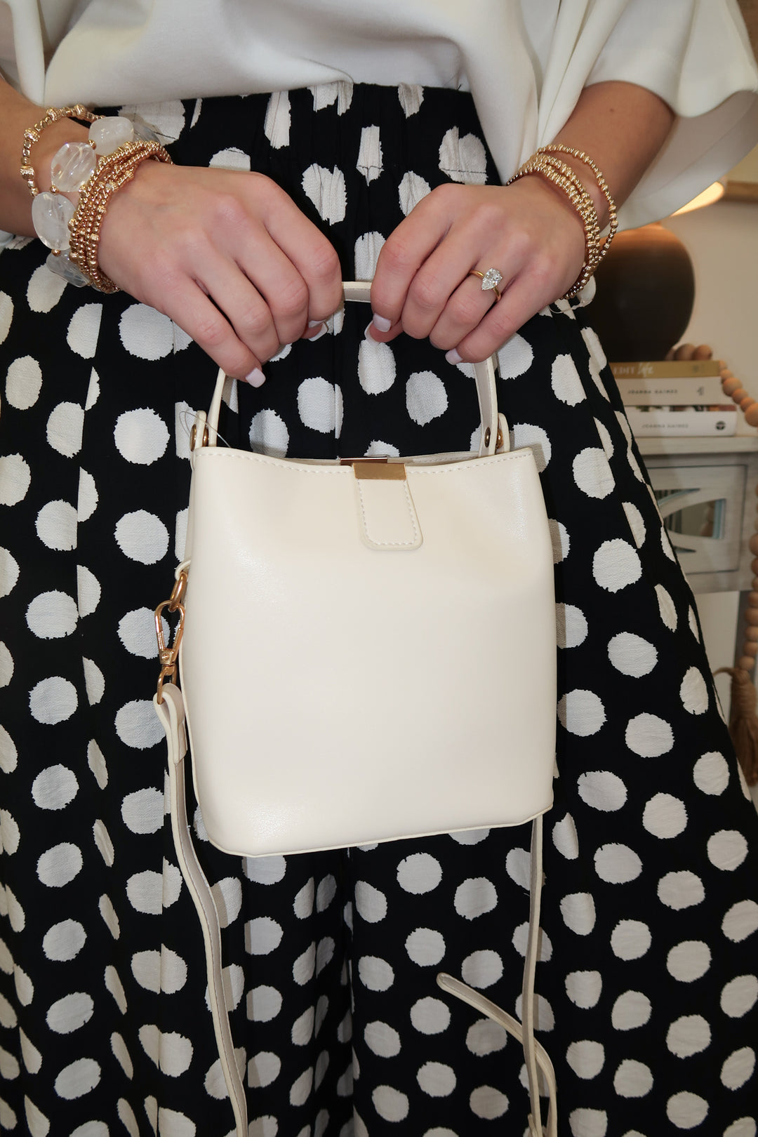 Bucket Crossbody Bag White