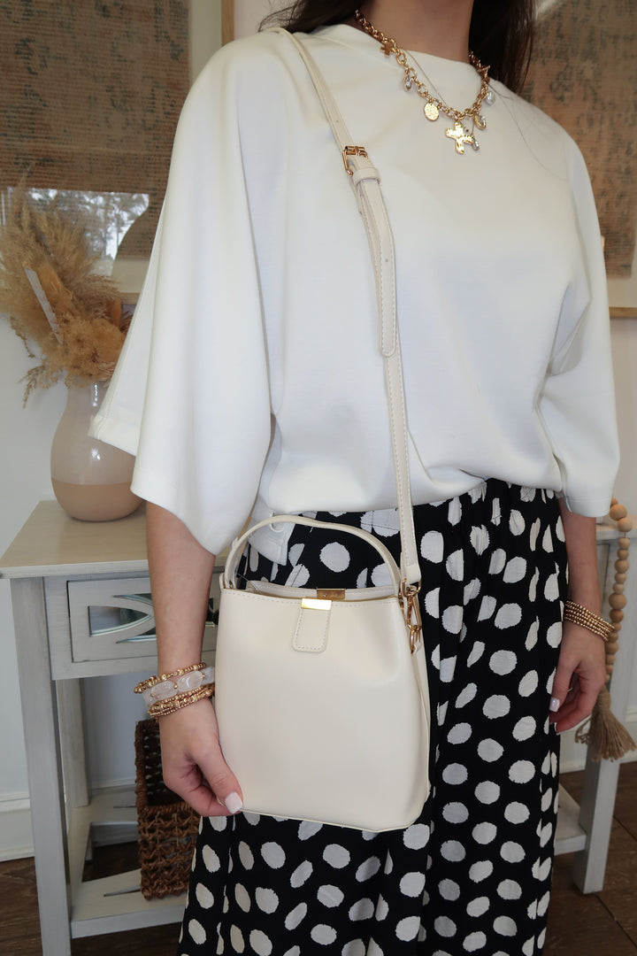 Bucket Crossbody Bag White