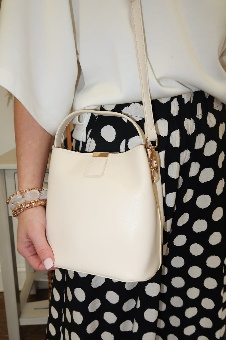 Bucket Crossbody Bag White