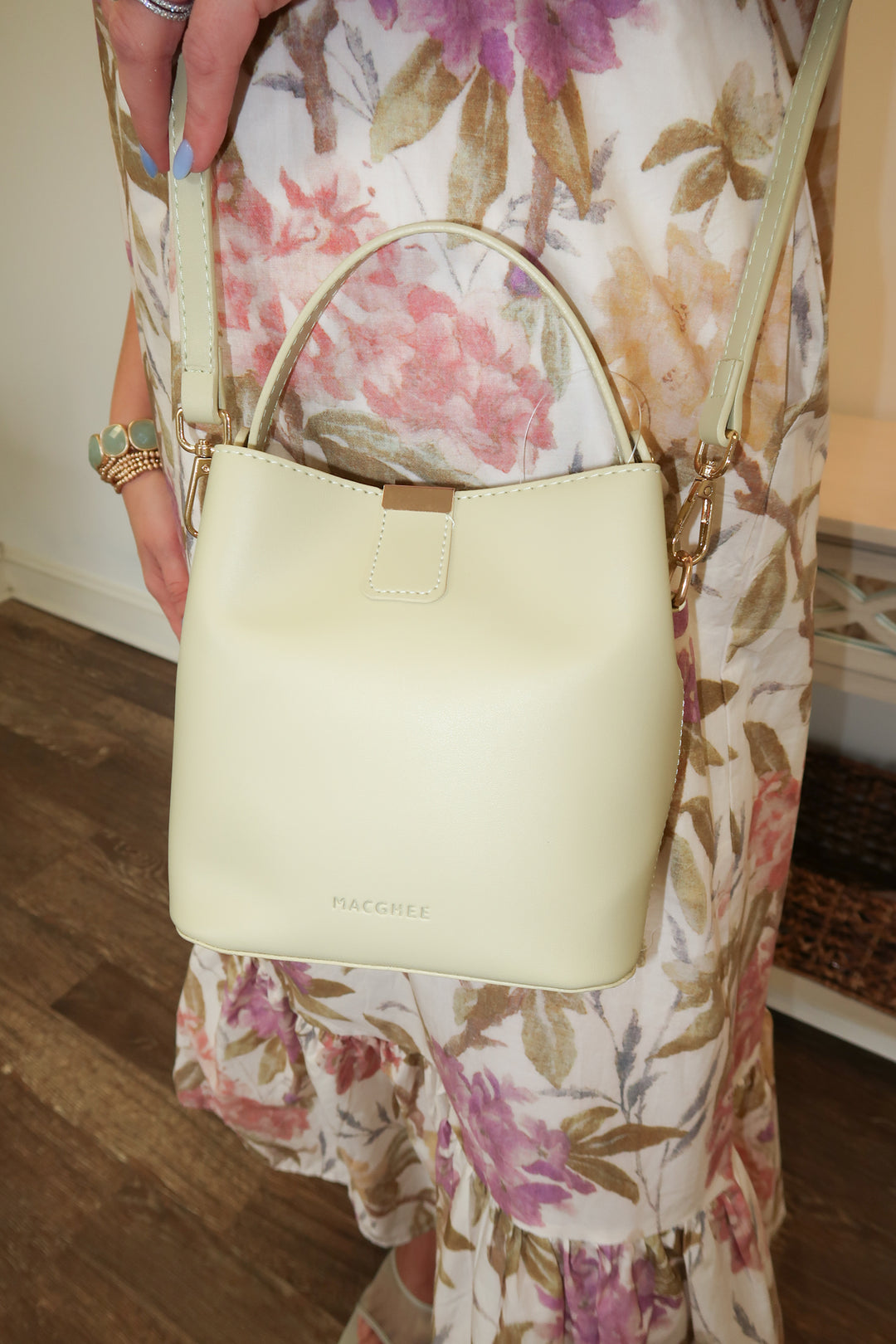 Bucket Crossbody Bag Light Green