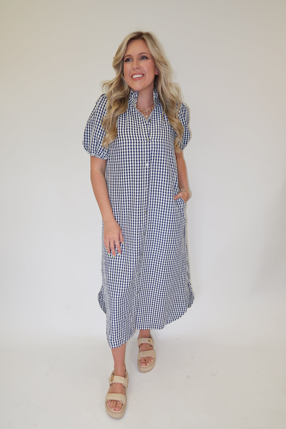 Checked In Dress - The Pink Tulip Clothing
