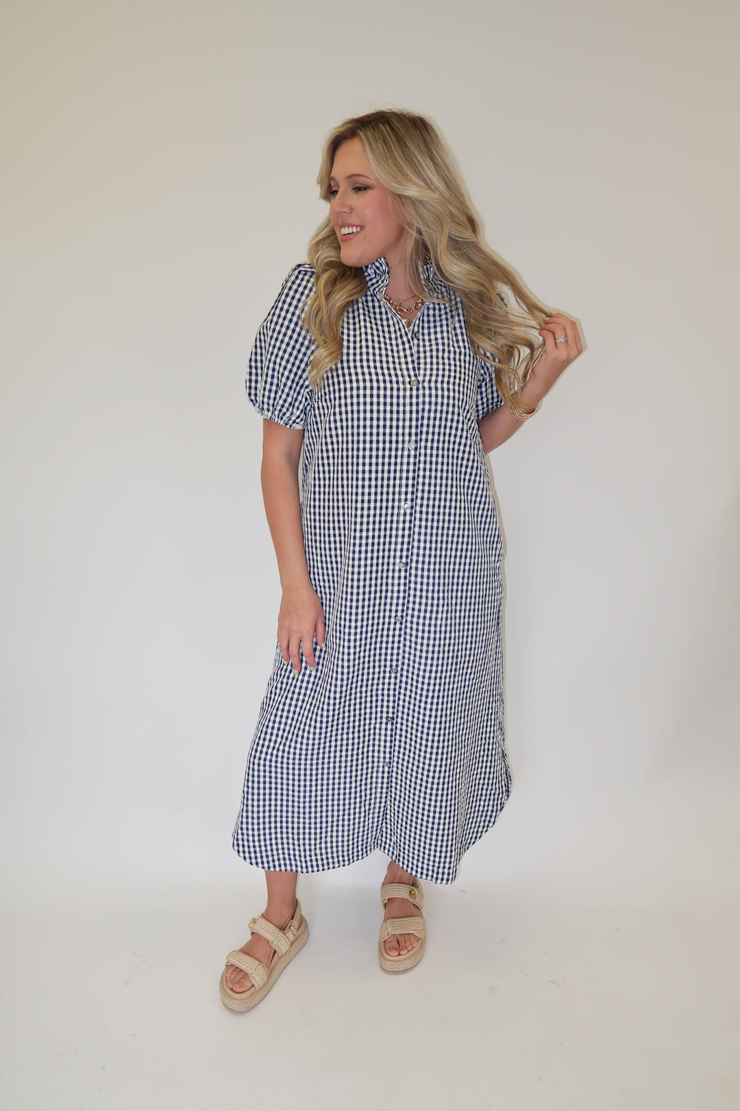 Checked In Dress - The Pink Tulip Clothing