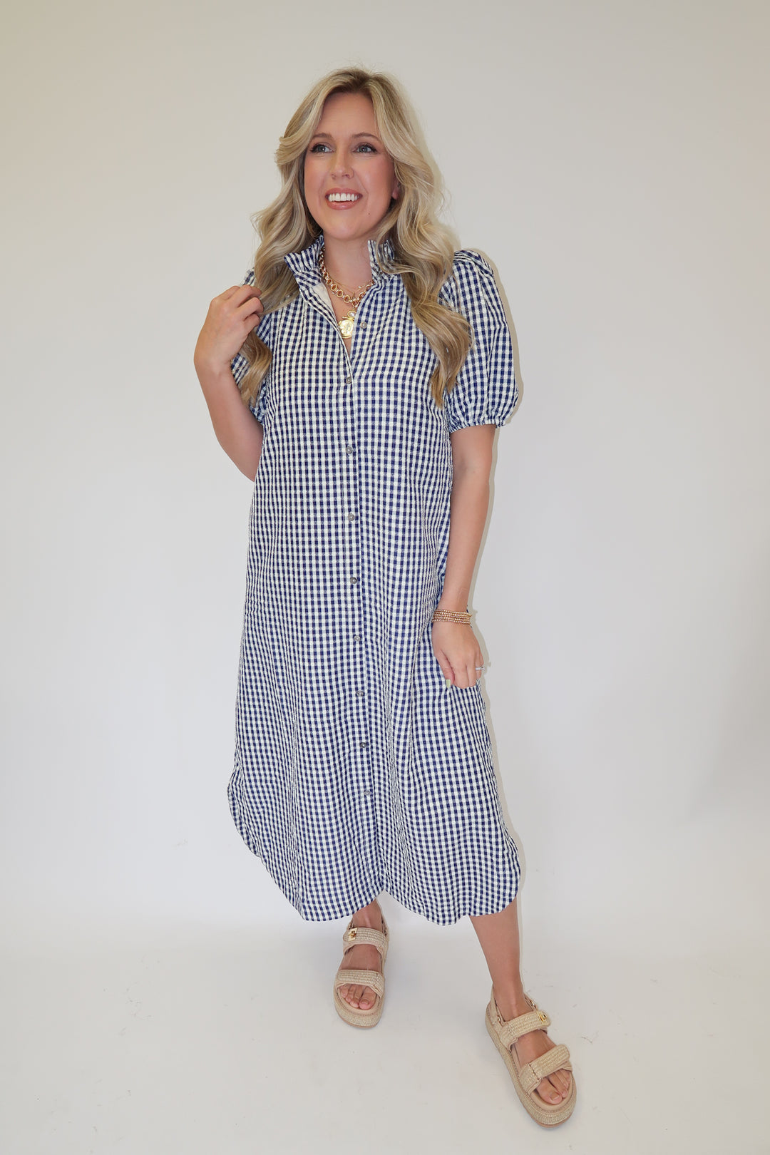 Checked In Dress - The Pink Tulip Clothing