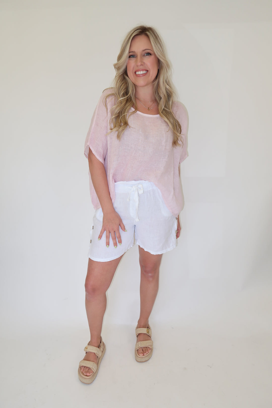 Just Enough Linen Top - The Pink Tulip Clothing