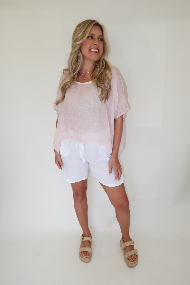 Just Enough Linen Top - The Pink Tulip Clothing
