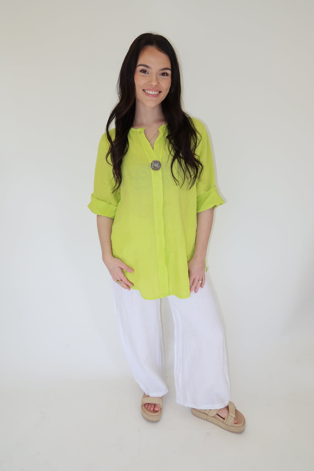 Barefoot State Linen Top - The Pink Tulip Clothing