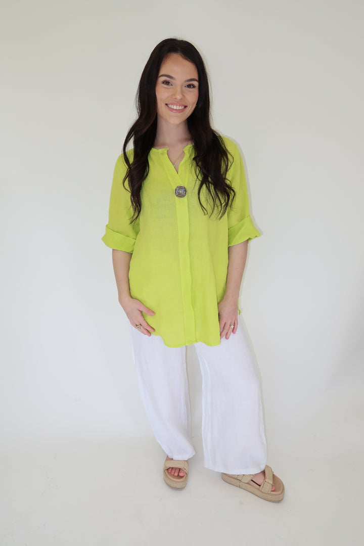 Barefoot State Linen Top - The Pink Tulip Clothing