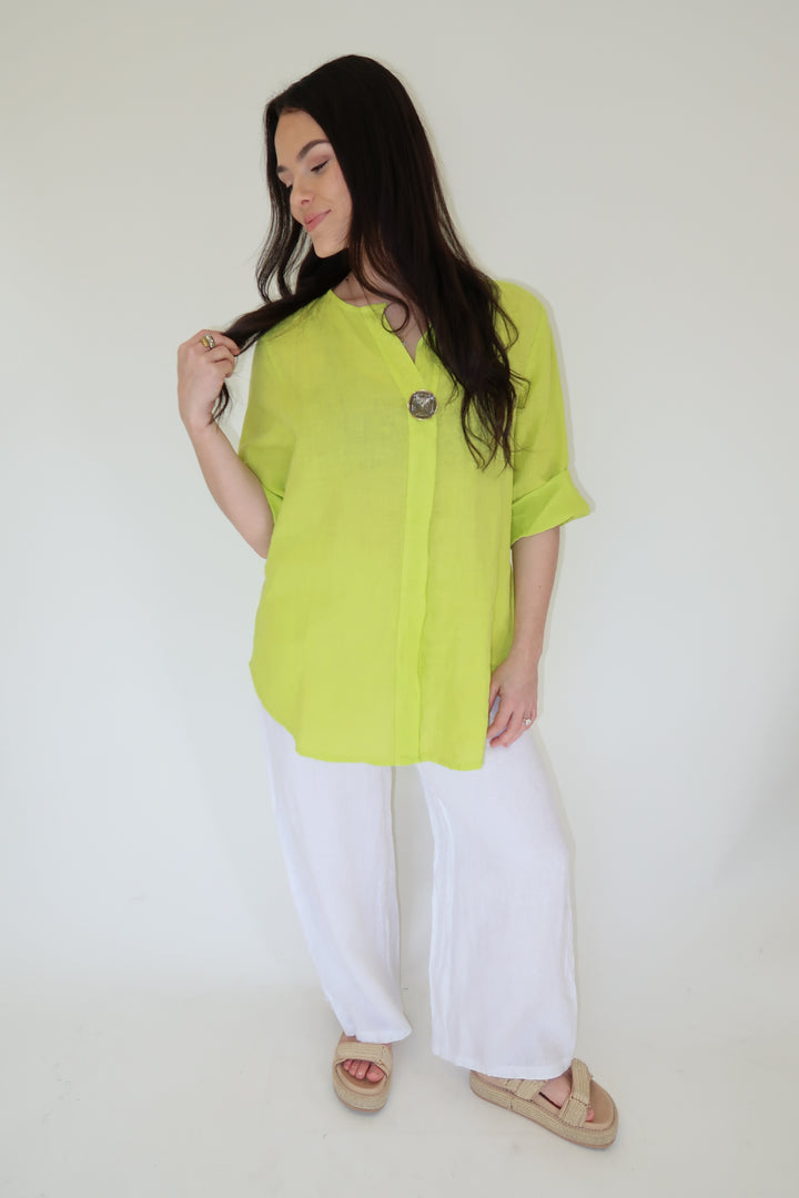 Barefoot State Linen Top - The Pink Tulip Clothing