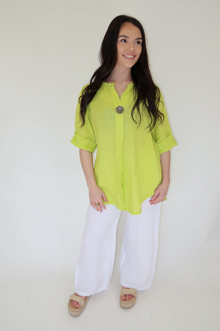 Barefoot State Linen Top - The Pink Tulip Clothing