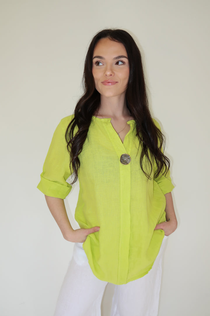 Barefoot State Linen Top - The Pink Tulip Clothing